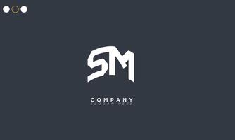 SM Alphabet letters Initials Monogram logo vector