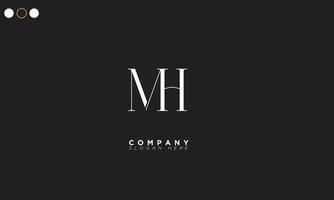 mh alfabeto letras iniciales monograma logo hm, m y h vector