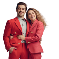 Portrait of Young couple happy smiling and standing posing together png