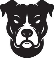 minimal angry Pitbull dog silhouette, black color silhouette 12 vector