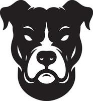 minimal angry Pitbull dog silhouette, black color silhouette 12 vector