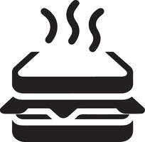Minimal Sandwich icon silhouette, white background vector