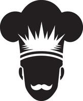 minimal chef uniform and face silhouette, silhouette, black color, white background 9 vector