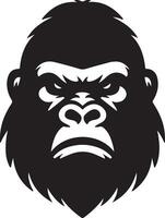 angry Gorilla howling face logo silhouette , black color silhouette 23 vector