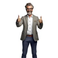 Portrait of a middle aged businessman happy smiling and standing posing png