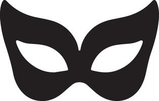 Minimal Carnival mask icon silhouette, white background, fill with black vector