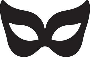 Minimal Carnival mask icon silhouette, white background, fill with black vector