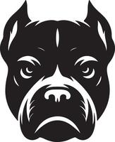 minimal angry Pitbull dog silhouette, black color silhouette 11 vector