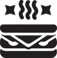 Minimal Sandwich icon silhouette, white background vector