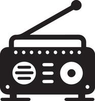 Minimal Radio Icon silhouette black color 12 vector