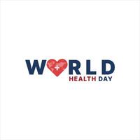 World Health Day heart and map of heart design. Health for all - World Health Day Concept. EPS file. vector