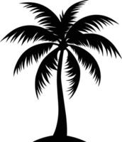 palm tree silhouette on white background vector