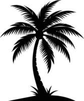 silueta de palmera sobre fondo blanco vector