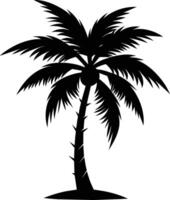 palm tree silhouette on white background vector