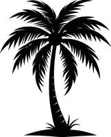 silueta de palmera sobre fondo blanco vector