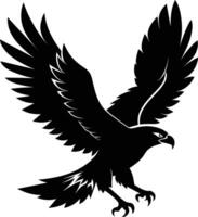 a black and white silhouette of an eagle vector