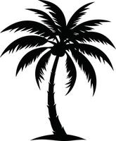 palm tree silhouette on white background vector