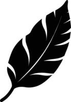 A black and white silhouette of a Banana leaf vector