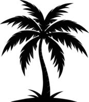 palm tree silhouette on white background vector