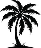 palm tree silhouette on white background vector