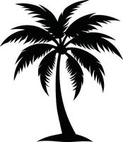 palm tree silhouette on white background vector