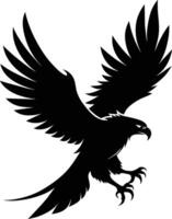 a black and white silhouette of an eagle vector