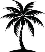 palm tree silhouette on white background vector