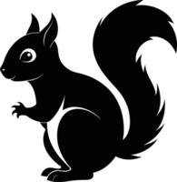 squirrel silhouette on white background vector