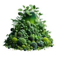 Abstract composition of various types of microgreens on background. png