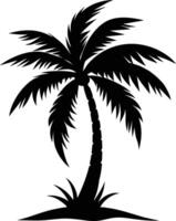 palm tree silhouette on white background vector