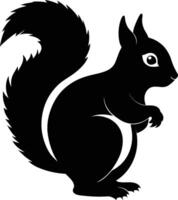 squirrel silhouette on white background vector