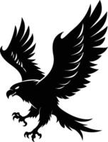 a black and white silhouette of an eagle vector