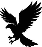 a black and white silhouette of an eagle vector