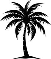 silueta de palmera sobre fondo blanco vector