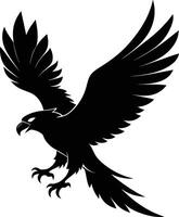 a black and white silhouette of an eagle vector