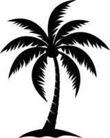 palm tree silhouette on white background vector