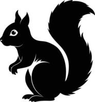 squirrel silhouette on white background vector