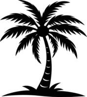 palm tree silhouette on white background vector