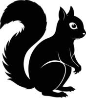 squirrel silhouette on white background vector