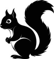 squirrel silhouette on white background vector