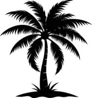 palm tree silhouette on white background vector