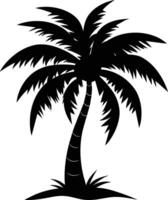 palm tree silhouette on white background vector