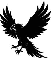 a black and white silhouette of an eagle vector