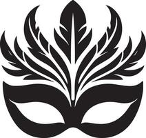 Minimal Carnival mask icon silhouette, white background, fill with black vector