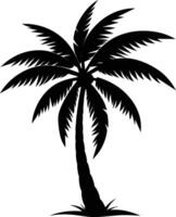 silueta de palmera sobre fondo blanco vector