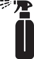 Minimal Spray bottle icon silhouette, white background, fill with black 8 vector