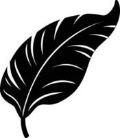 A black and white silhouette of a Banana leaf vector