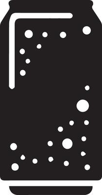 Minimal Soda tin can icon silhouette, white background
