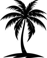 silueta de palmera sobre fondo blanco vector