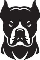 minimal angry Pitbull dog silhouette, black color silhouette 24 vector